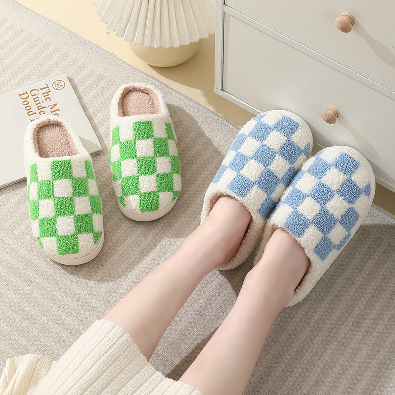 Unisex Checkerboard Indoor Slippers