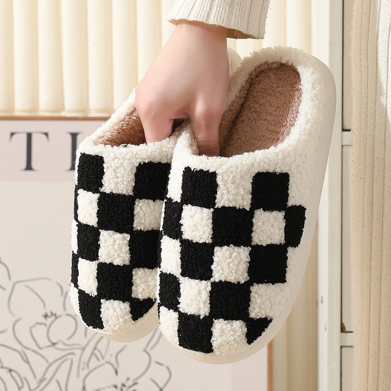 Unisex Checkerboard Indoor Slippers