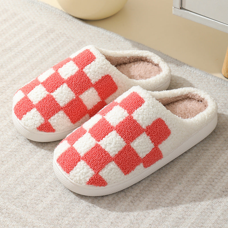 Unisex Checkerboard Indoor Slippers