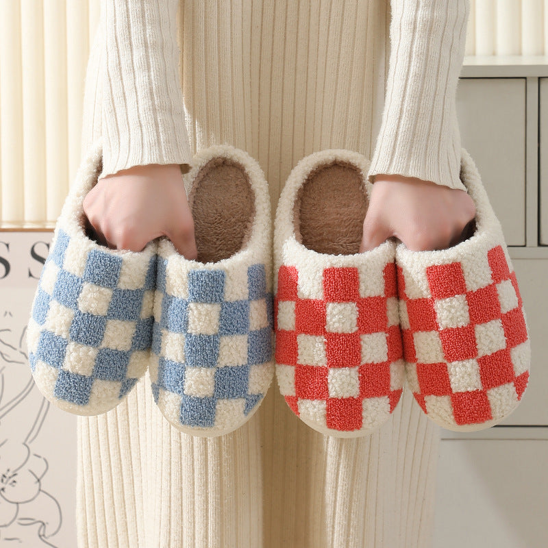 Unisex Checkerboard Indoor Slippers