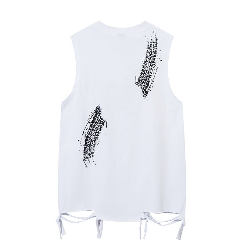 Edgy Letter Graphic Waistcoat Tee