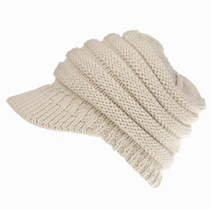 Slouchy Knitted Ponytail Beanie