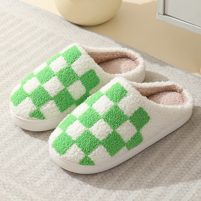 Unisex Checkerboard Indoor Slippers