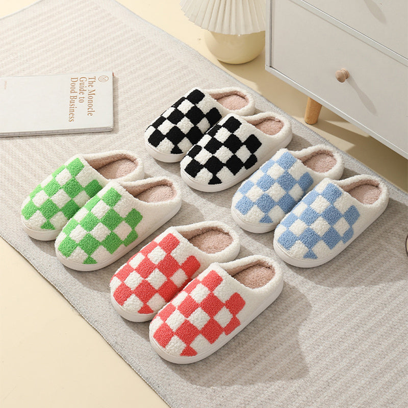 Unisex Checkerboard Indoor Slippers