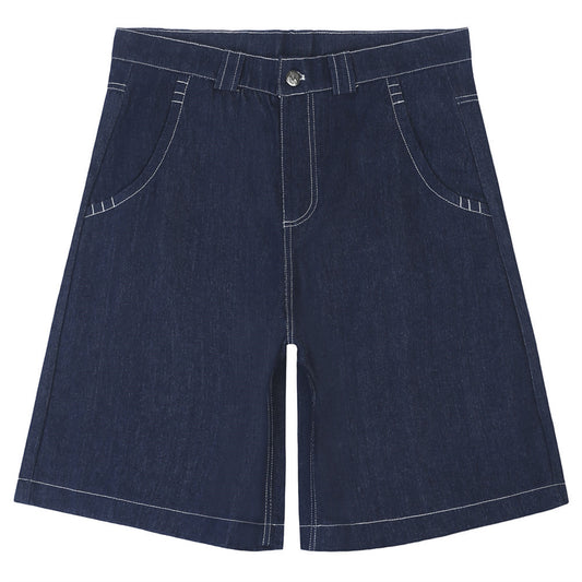 Letter Printing Straight Denim Shorts Men