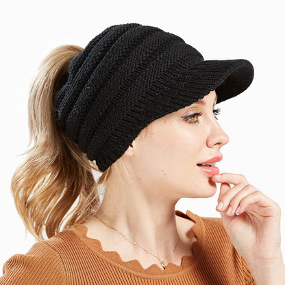 Slouchy Knitted Ponytail Beanie