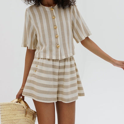 Classic Stripped Design Two-Piece Set