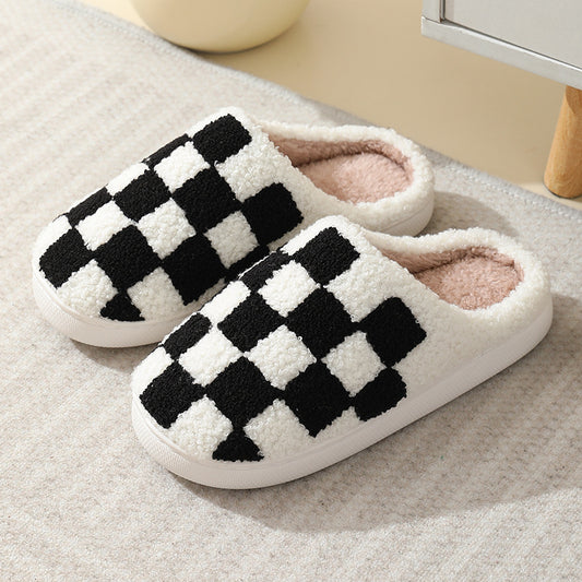 Unisex Checkerboard Indoor Slippers