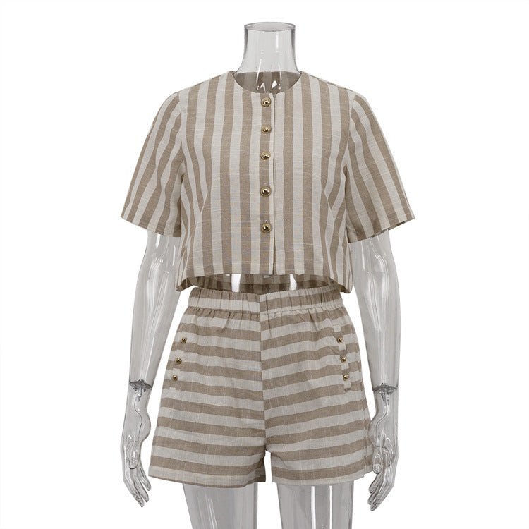 Classic Stripped Design Two-Piece Set