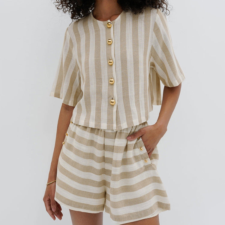 Classic Stripped Design Two-Piece Set