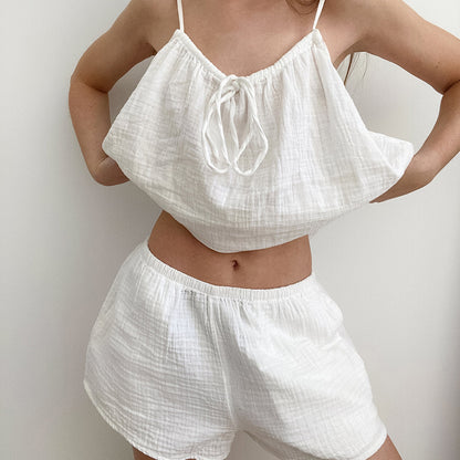 Halter-Style Vest Pajama Set