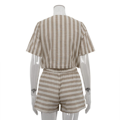 Classic Stripped Design Two-Piece Set