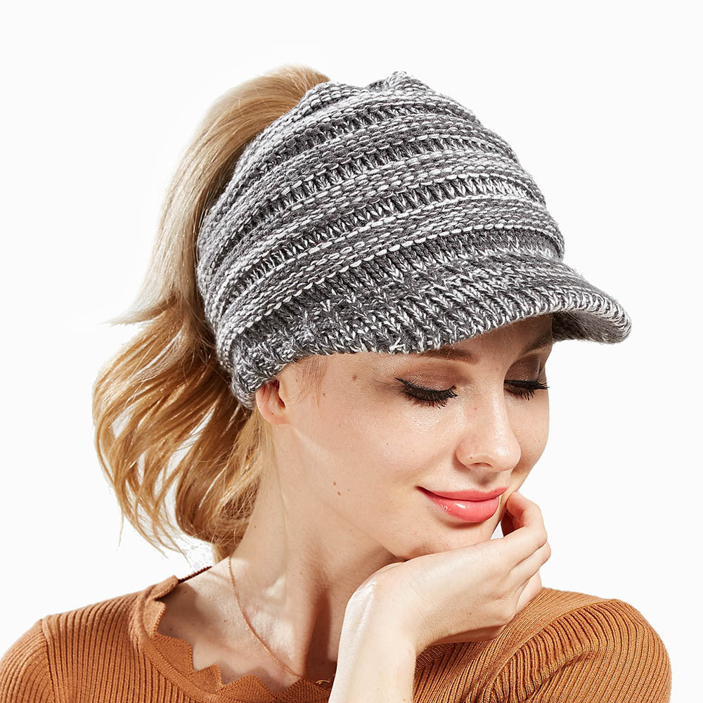 Slouchy Knitted Ponytail Beanie