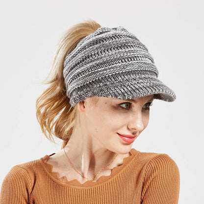 Slouchy Knitted Ponytail Beanie