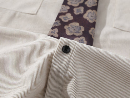 Preppy Tie-Detail Loose Shirt