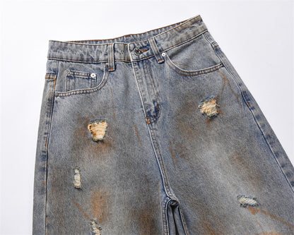 Rugged Vintage Ripped Jeans