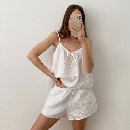 Halter-Style Vest Pajama Set