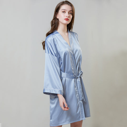 Artificial Nightgown Silk Bathrobe Pajama